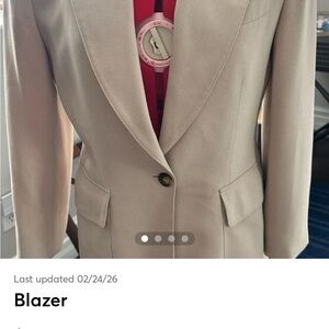 Evan Picone Beige Single-Button Blazer